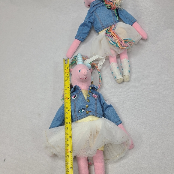 Pottery barn kids SOPHIE THE UNICORN Designer doll Rainbow Ornaments Lot Of 2 - Picture 7 of 9